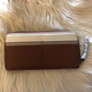 Fossil Brown and Cream Women's Wallet
